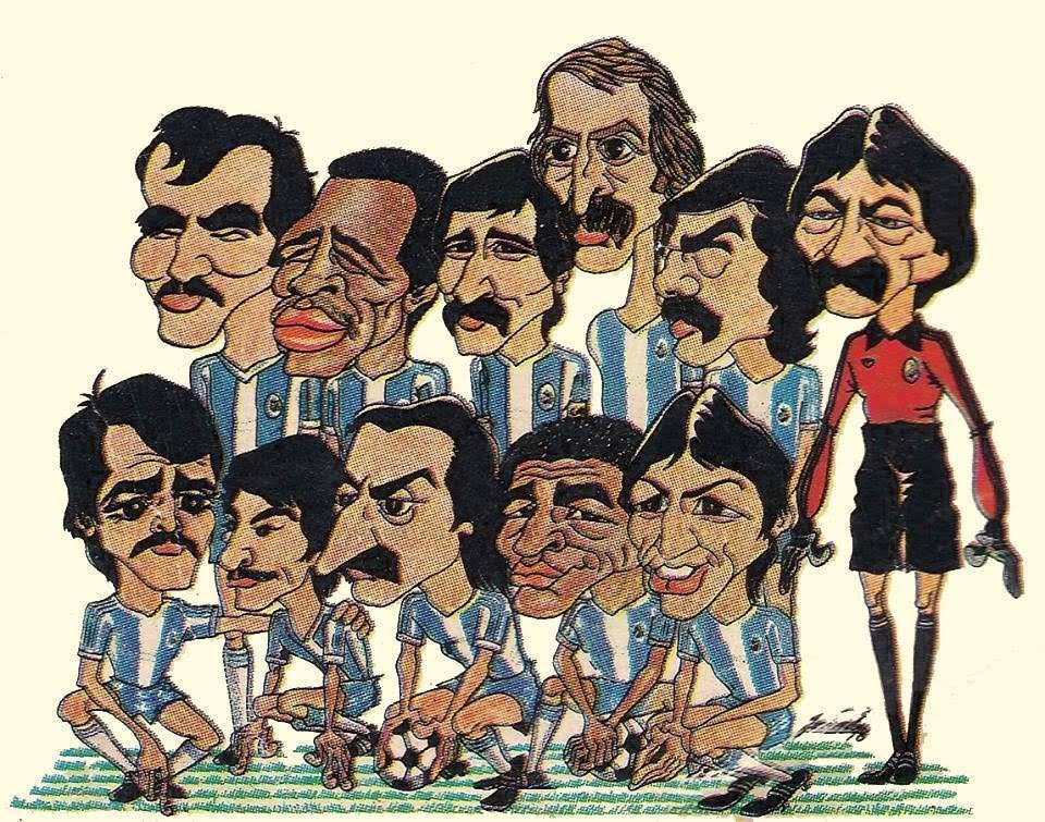 Colour caricature of the FC Porto team of 1978/79