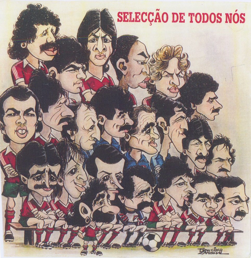 Caricature of the Portugal squad headed “Selecção de todos nós”