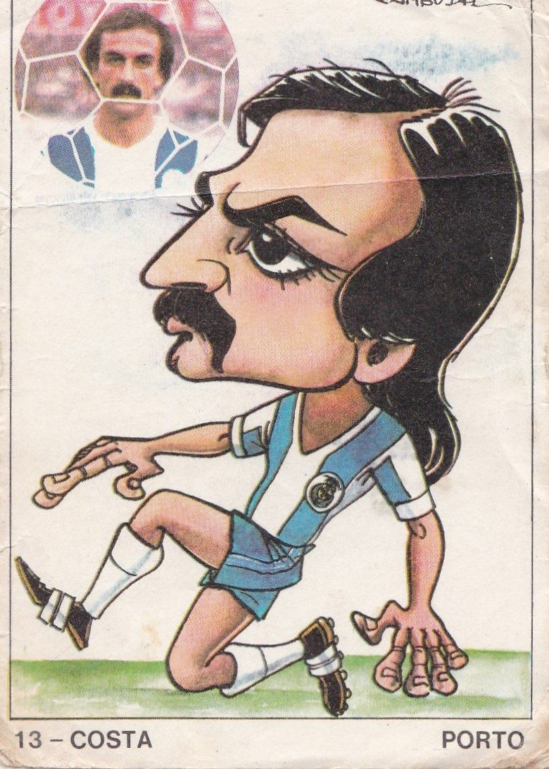 Caricature sticker of José Costa in the FC Porto kit, labelled “13 Costa” and “Porto”
