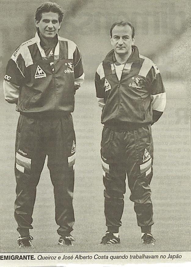 Newspaper photo of Carlos Queiroz and José Costa standing side by side in tracksuits
